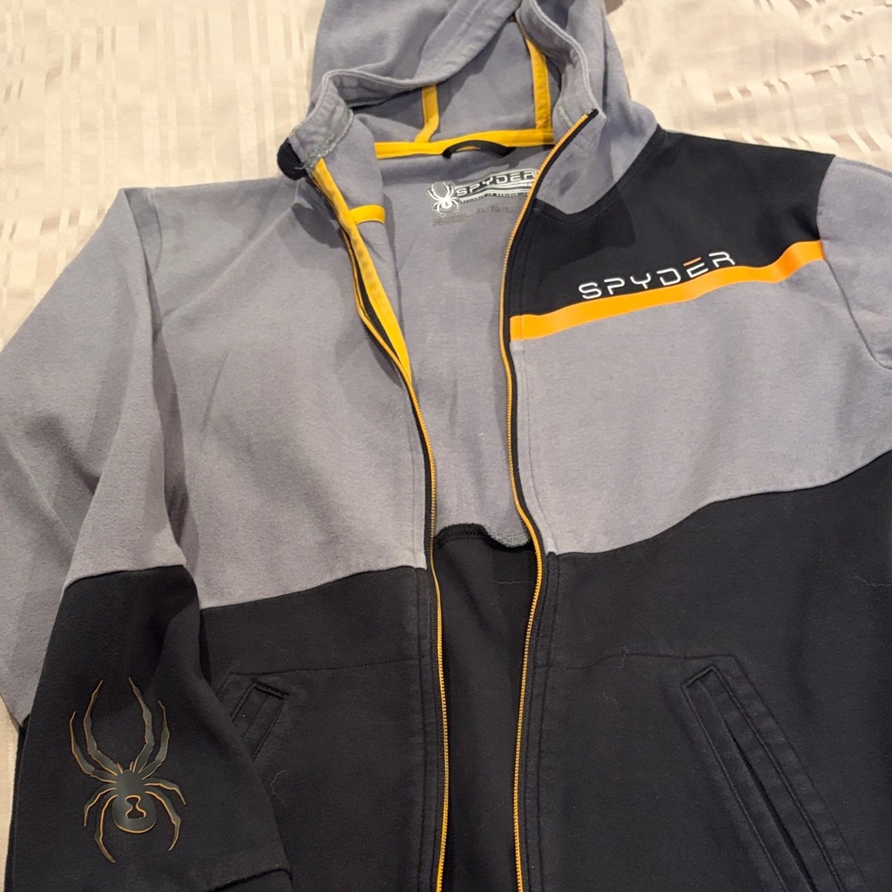 Spyder Black and Gray Jacket with Yellow Highlights